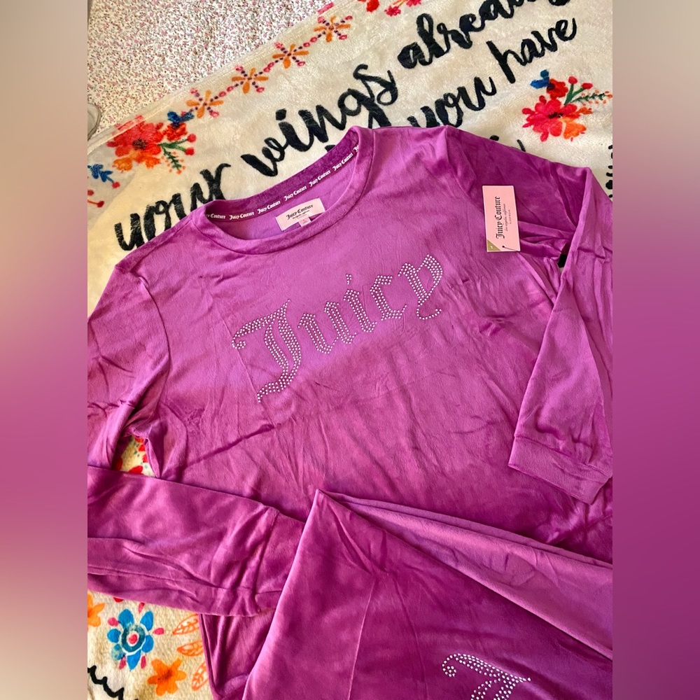 NEW Juicy Couture Pink Sleepwear Set with Rhinestones